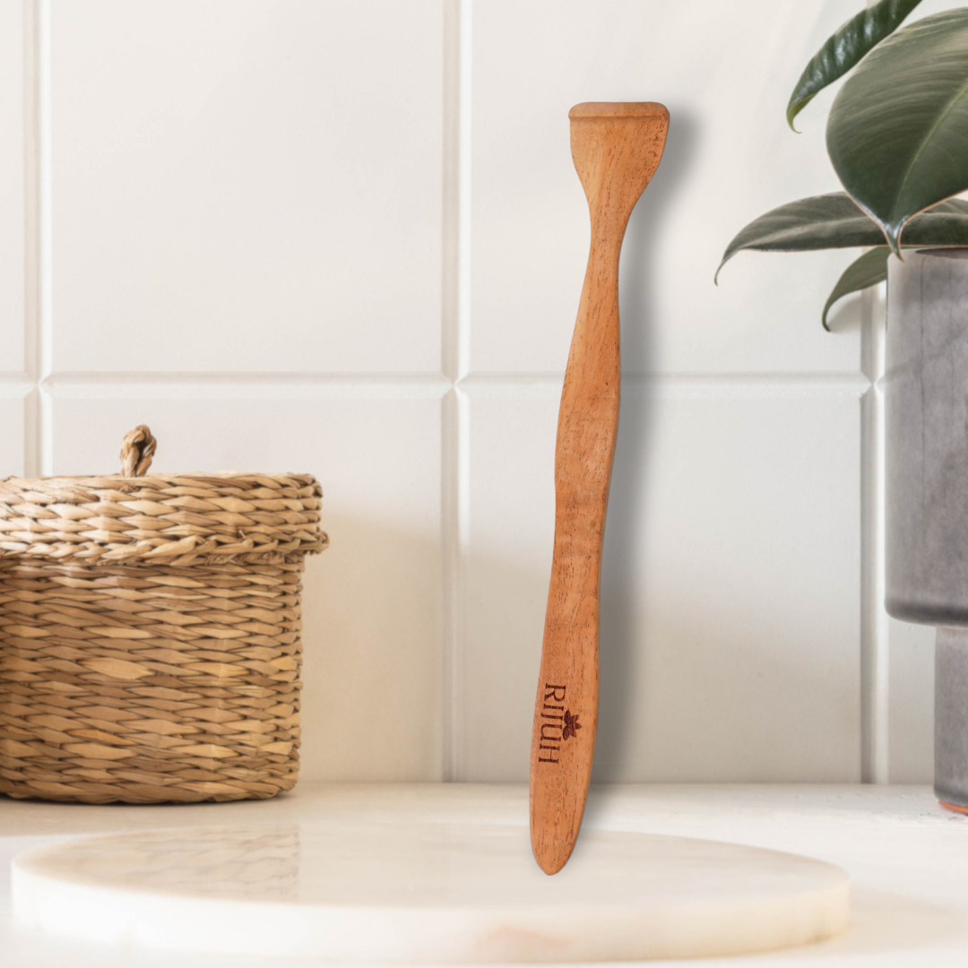 Rijuh Neem Wood Tongue Cleaner | Sustainable, Eco-Friendly, and Chemical-Free