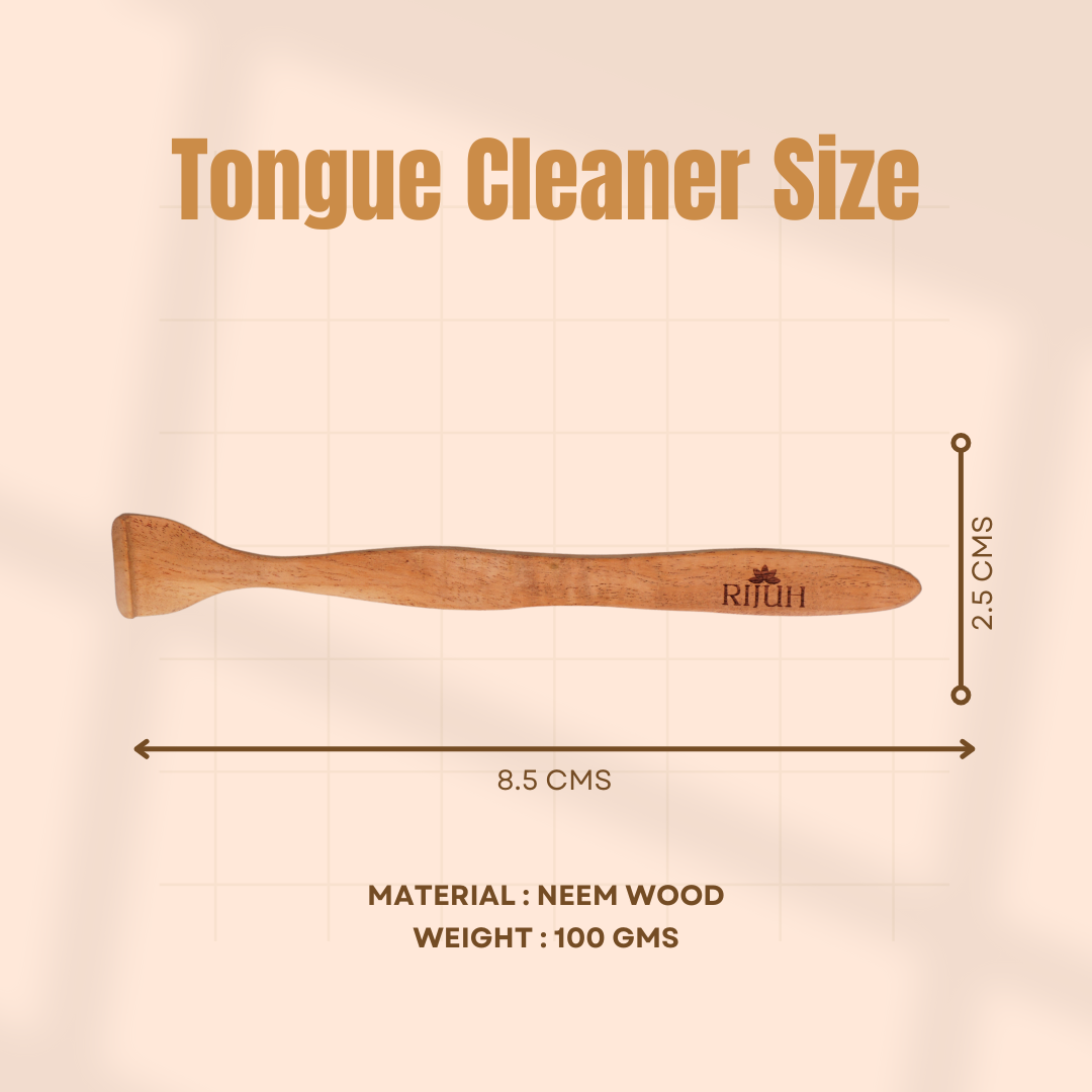 Rijuh Neem Wood Tongue Cleaner | Sustainable, Eco-Friendly, and Chemical-Free