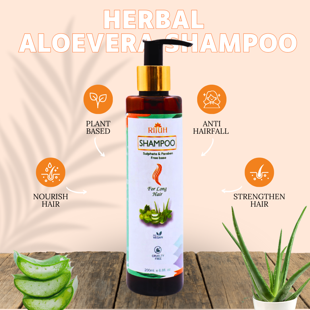 Rijuh’s Aloevera Herbal Shampoo 200 ml (Buy one get one FREE)