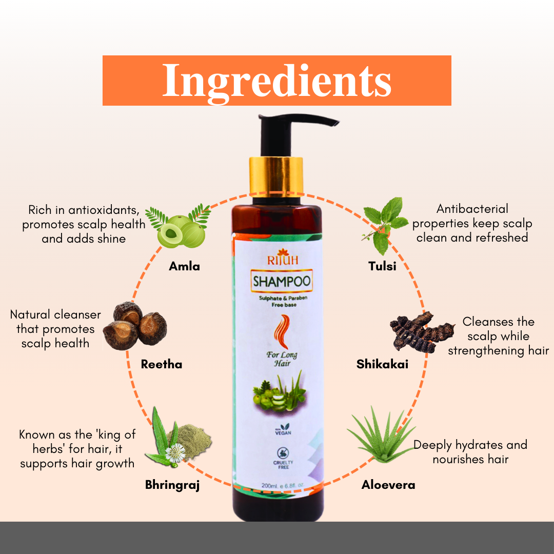 Rijuh’s Aloevera Herbal Shampoo 200 ml (Buy one get one FREE)