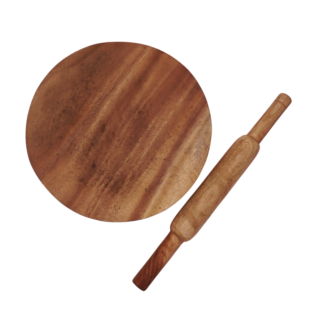 Siris Wood Chakla Belan | Handcrafted | Non-Slip Rolling Board | Smooth & Durable | Best for Rotis, Parathas & Baking