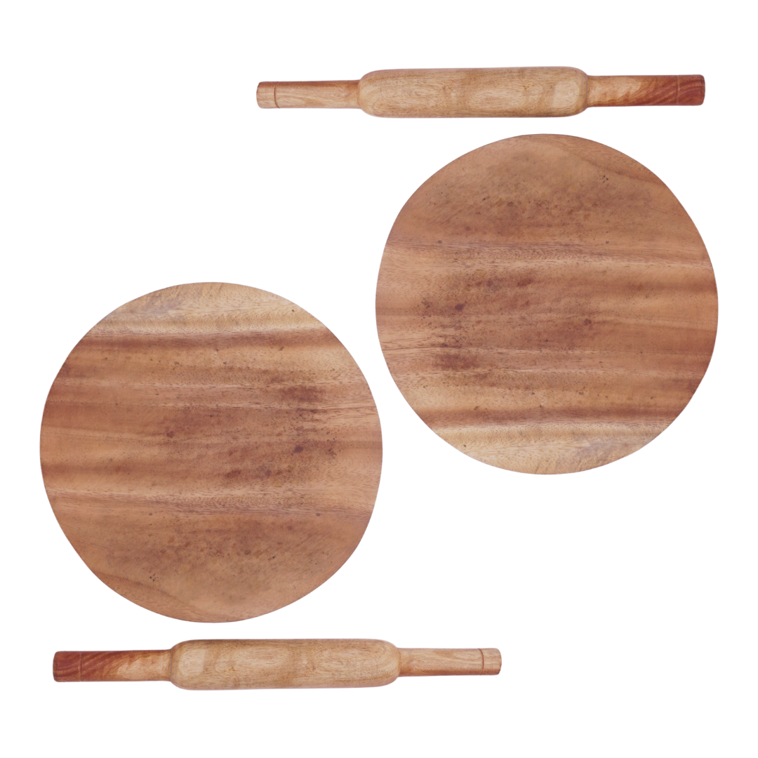 Siris Wood Chakla Belan | Handcrafted | Non-Slip Rolling Board | Smooth & Durable | Best for Rotis, Parathas & Baking