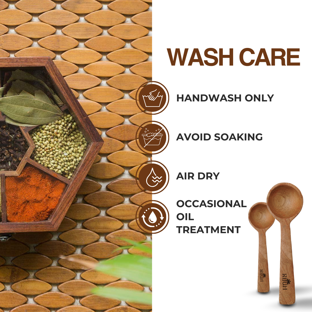 Wooden Masala Spoon | Made with Neem wood | Compact | Non stick
