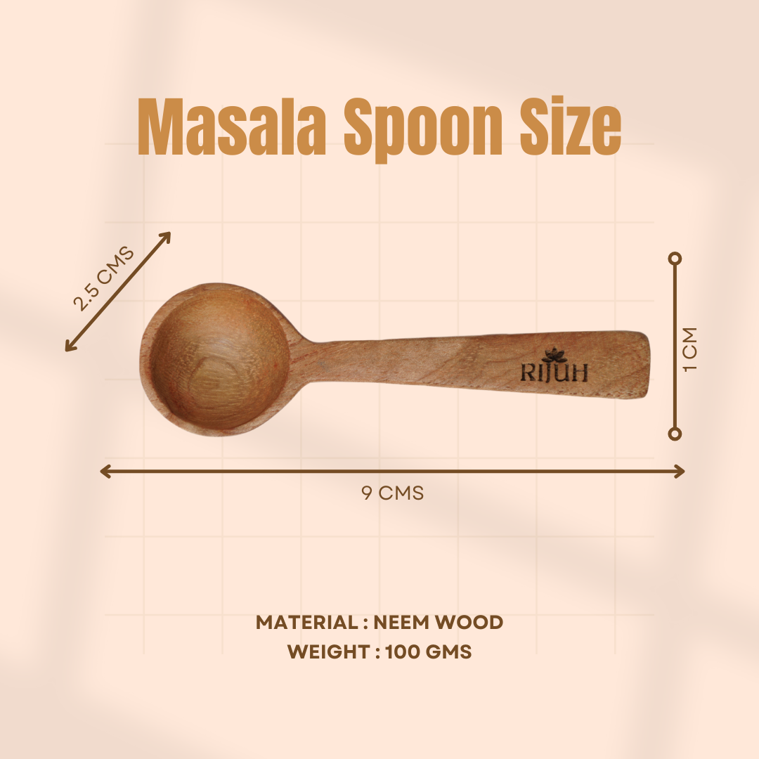 Wooden Masala Spoon | Made with Neem wood | Compact | Non stick