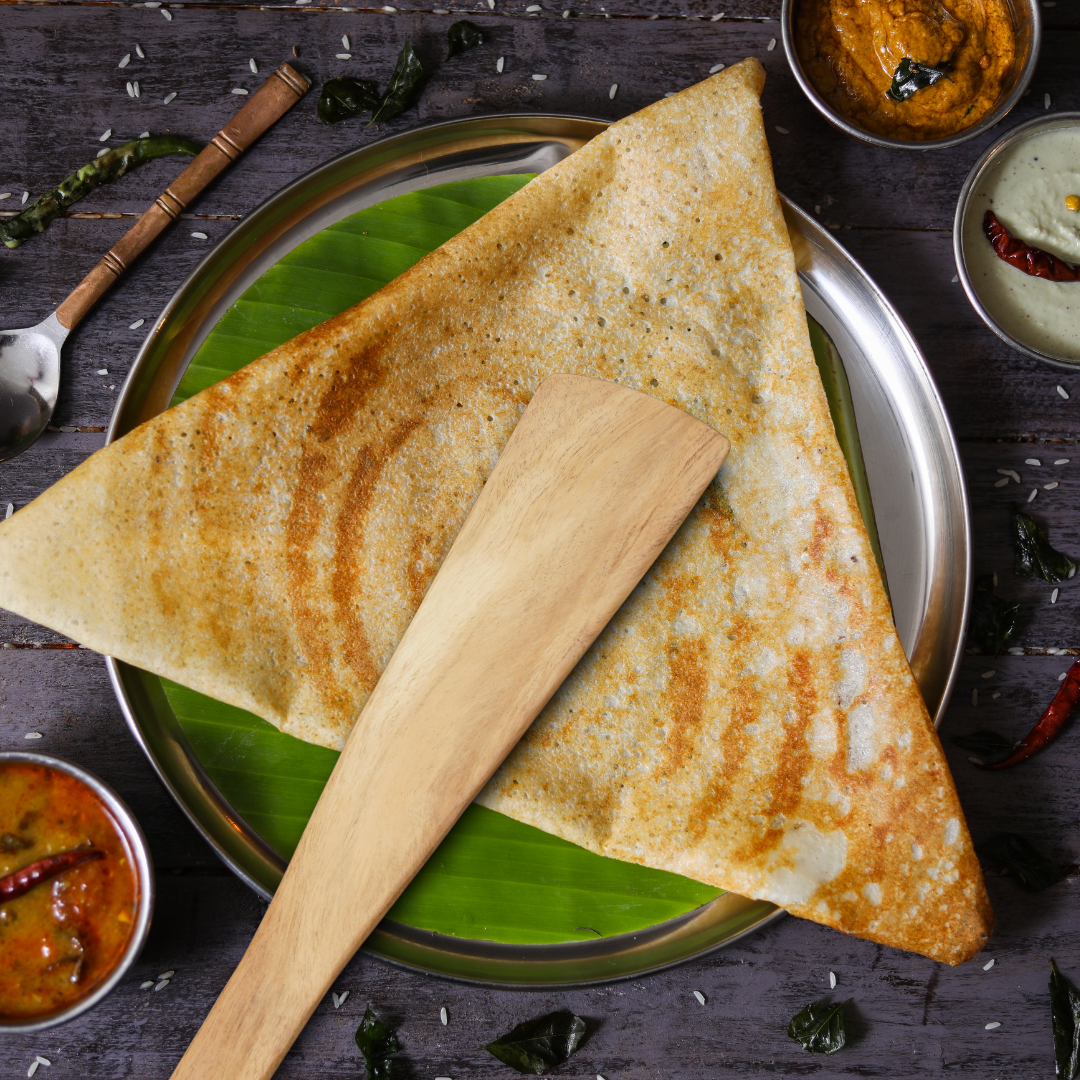 Rijuh's Neem Wood Dosa Turner & Half Flip