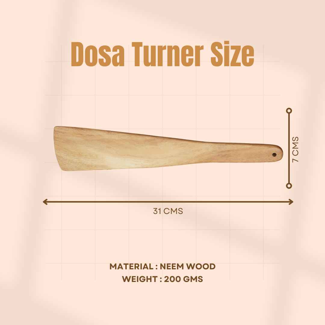 Wooden Dosa Turner | Made with Neem wood | Compact | Non stick