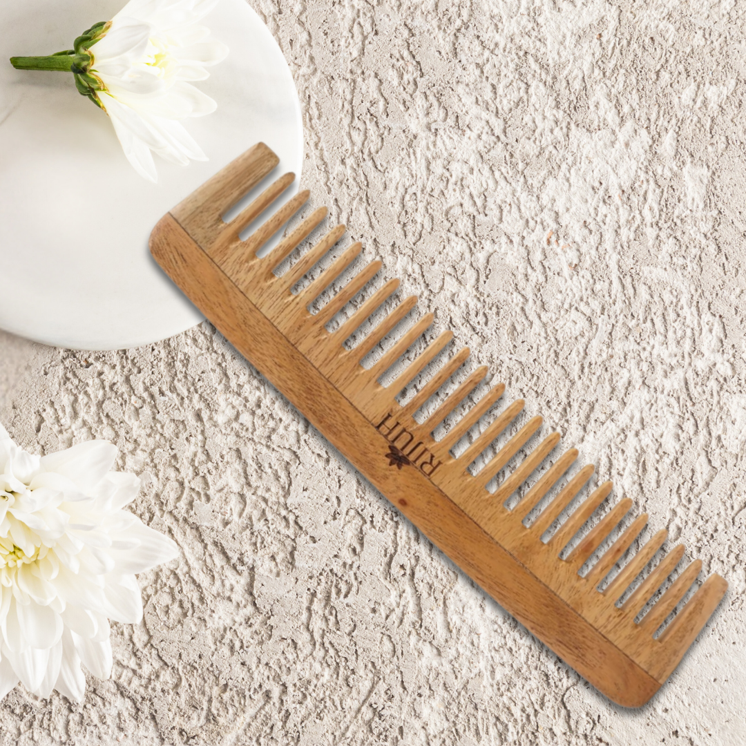 Kacchi Neem Wooden Big Tooth Comb