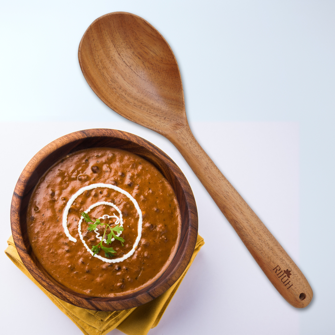 Wooden Serving Spoon | Made with Neem wood | Compact | Non stick | Best for serving & mixing