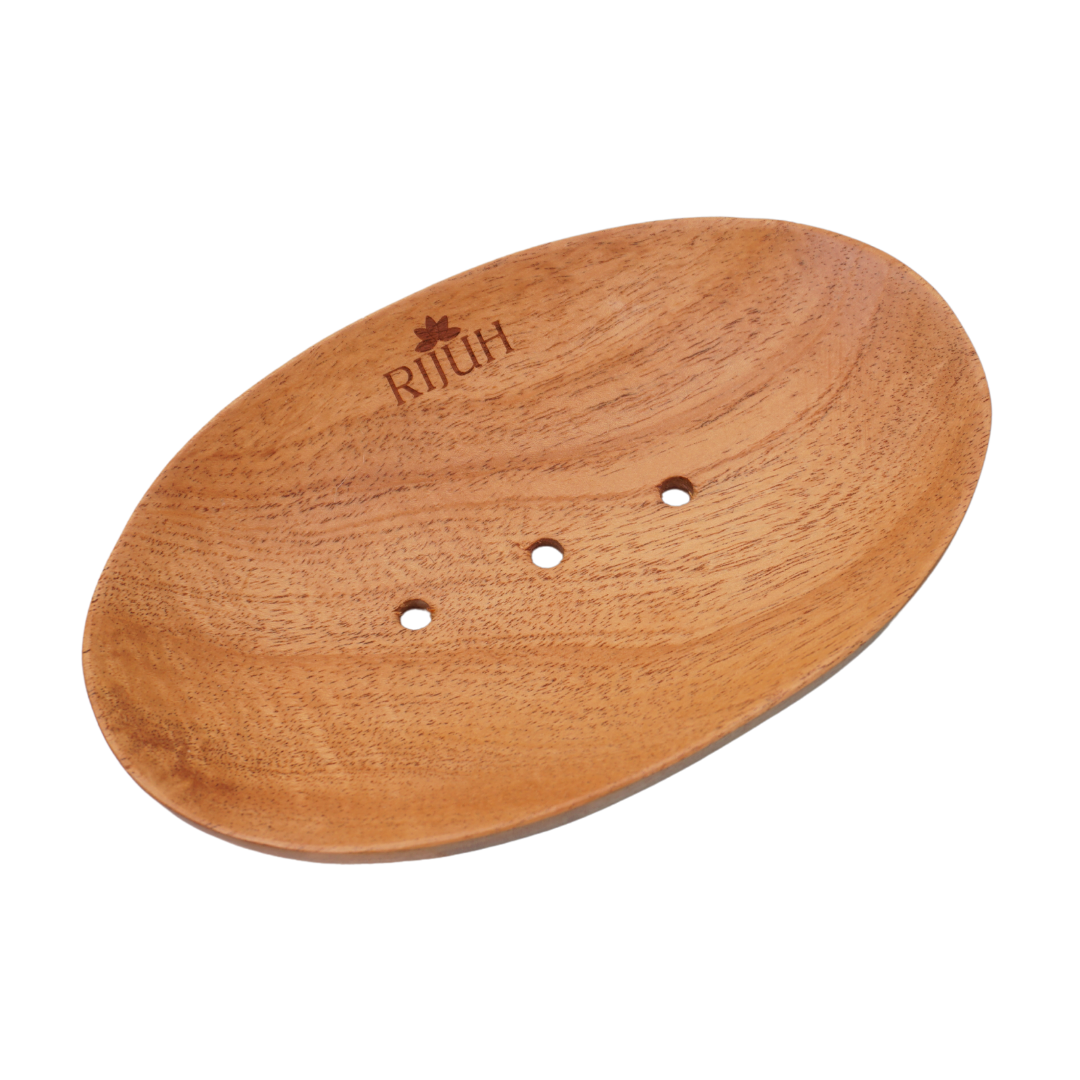 Rijuh Neem Wooden Handmade Soap Dish | Eco-Friendly Soap Holder for Bathroom, Kitchen, and Shower