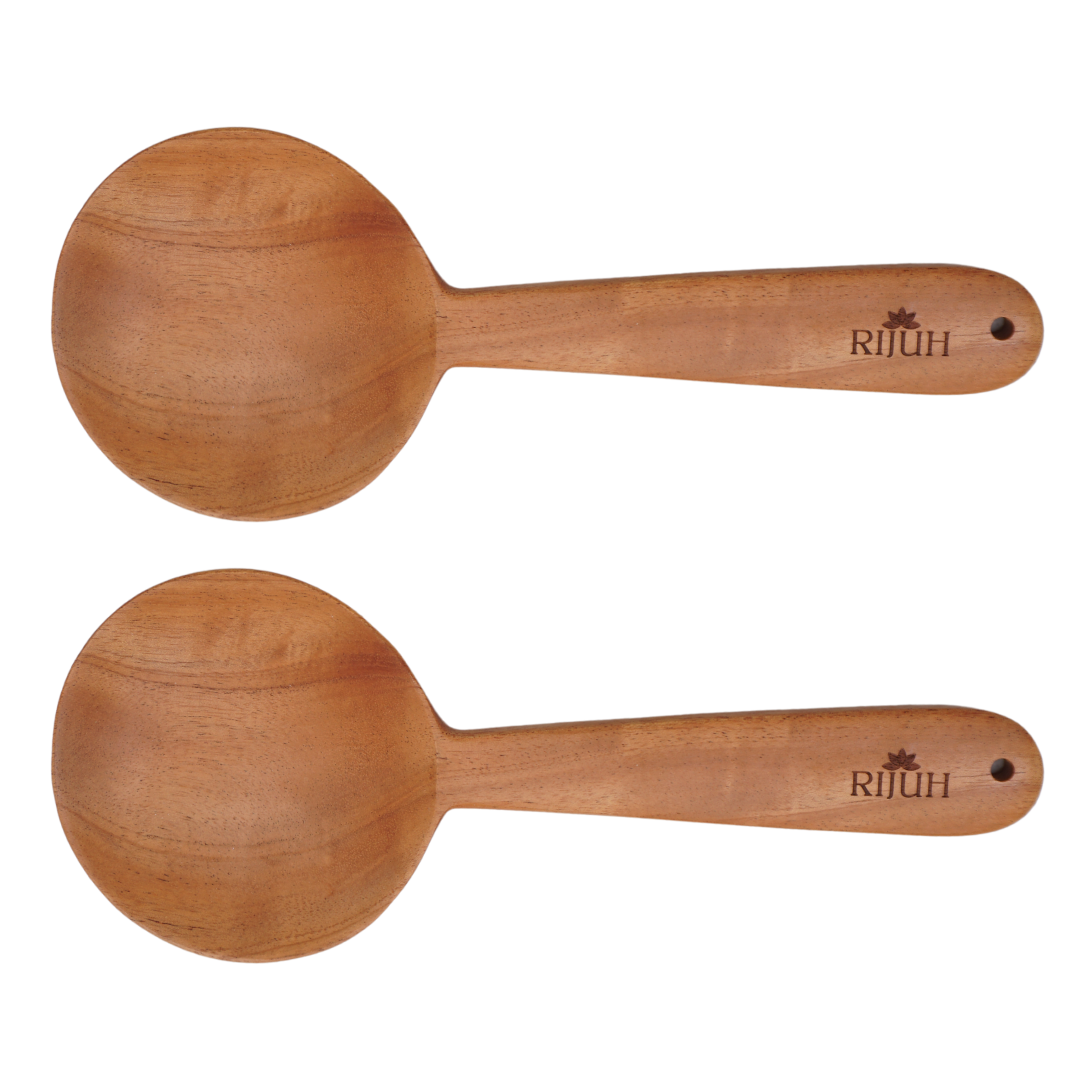 Rijuh Neem wood Round Serving Spoon