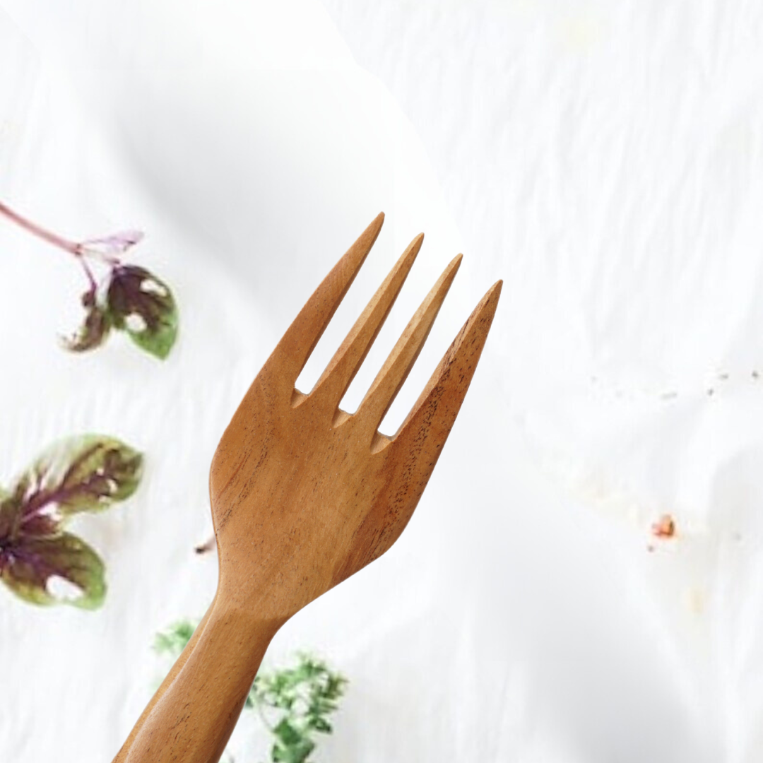 Wooden Fork | Made with Neem wood | Best for scooping and serving