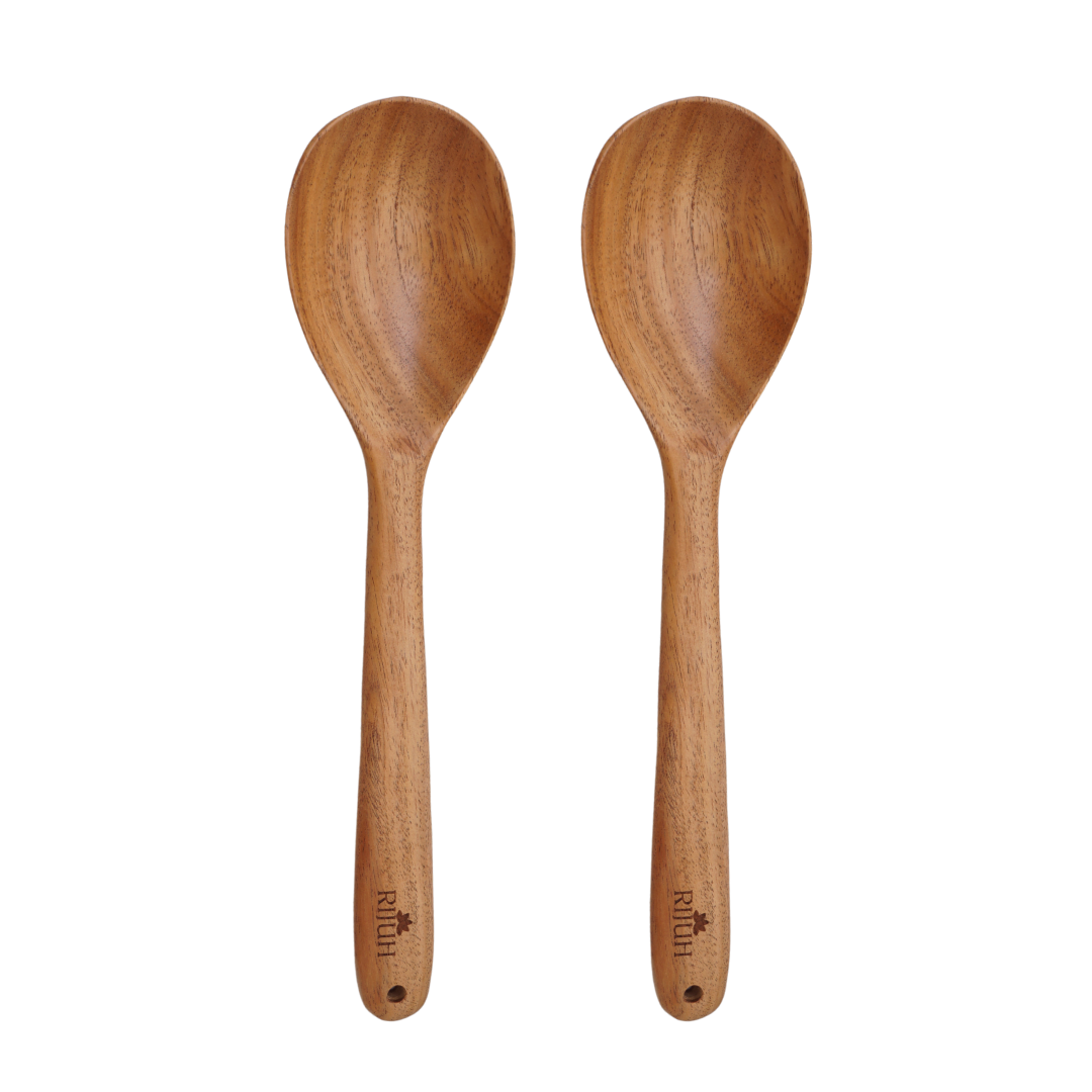 Wooden Serving Spoon | Made with Neem wood | Compact | Non stick | Best for serving & mixing