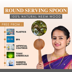 Rijuh Neem wood Round Serving Spoon