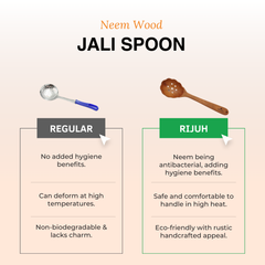 Wooden Jali Spoon | Made with Neem wood | Compact | Non stick | Best for frying, serving & mixing