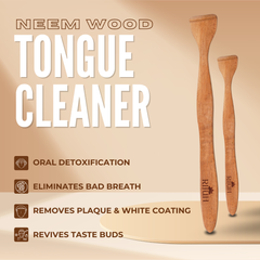 Rijuh Neem Wood Tongue Cleaner | Sustainable, Eco-Friendly, and Chemical-Free