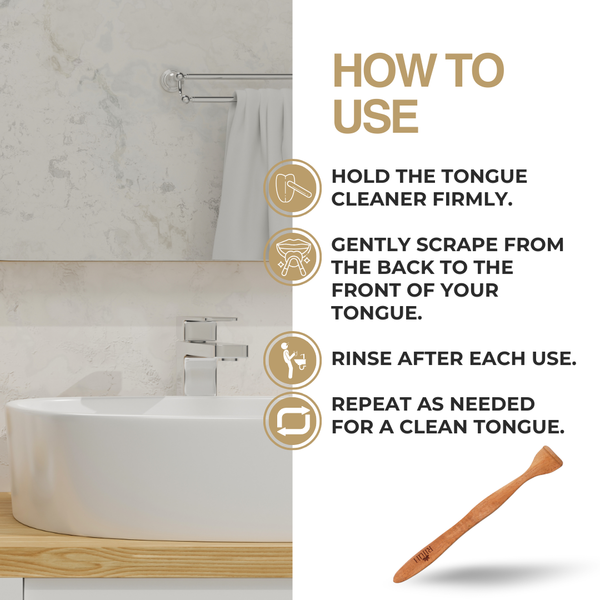 Rijuh Neem Wood Tongue Cleaner | Sustainable, Eco-Friendly, and Chemical-Free