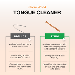 Rijuh Neem Wood Tongue Cleaner | Sustainable, Eco-Friendly, and Chemical-Free