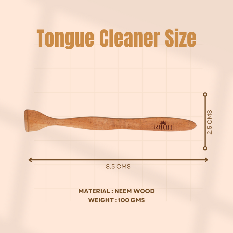 Rijuh Neem Wood Tongue Cleaner | Sustainable, Eco-Friendly, and Chemical-Free