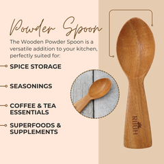 Wooden Powder Spoon | Made with Neem wood | Best for scooping and serving