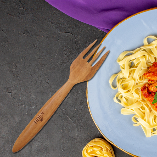 Wooden Fork | Made with Neem wood | Best for scooping and serving