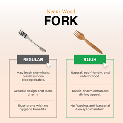 Wooden Fork | Made with Neem wood | Best for scooping and serving