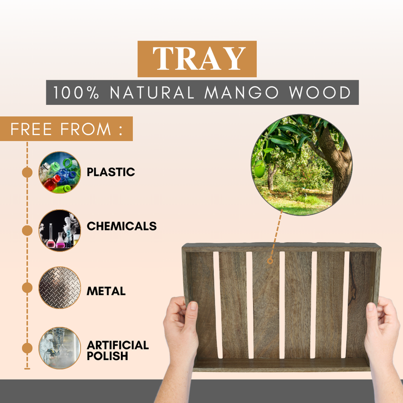 Wooden Serving Tray | Made with Mango wood | Multipurpose