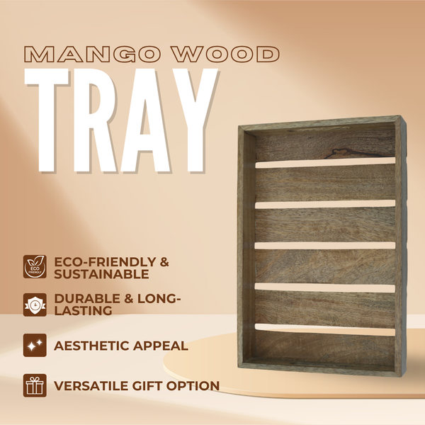 Wooden Serving Tray | Made with Mango wood | Multipurpose