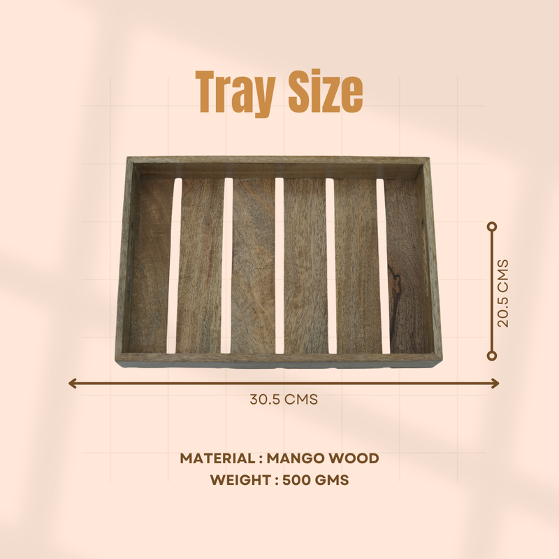 Wooden Serving Tray | Made with Mango wood | Multipurpose