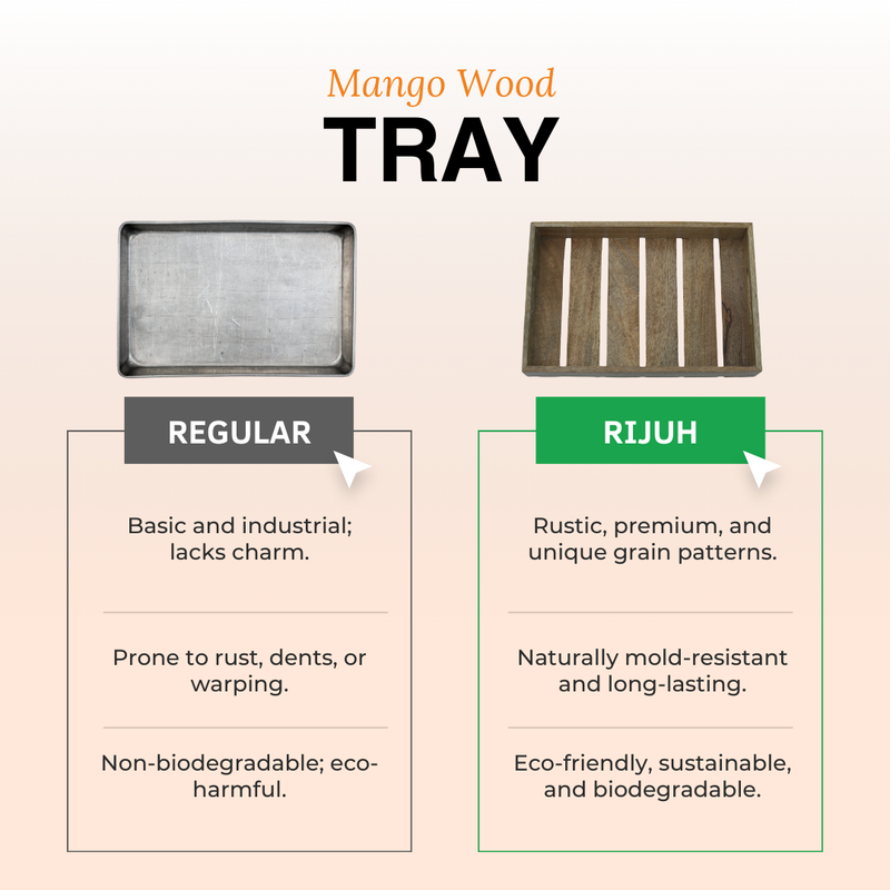 Wooden Serving Tray | Made with Mango wood | Multipurpose