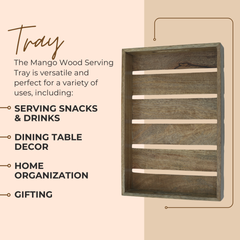 Wooden Serving Tray | Made with Mango wood | Multipurpose