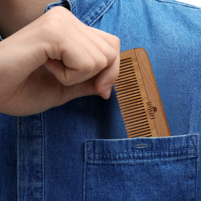 Kacchi Neem Wooden Pocket Comb