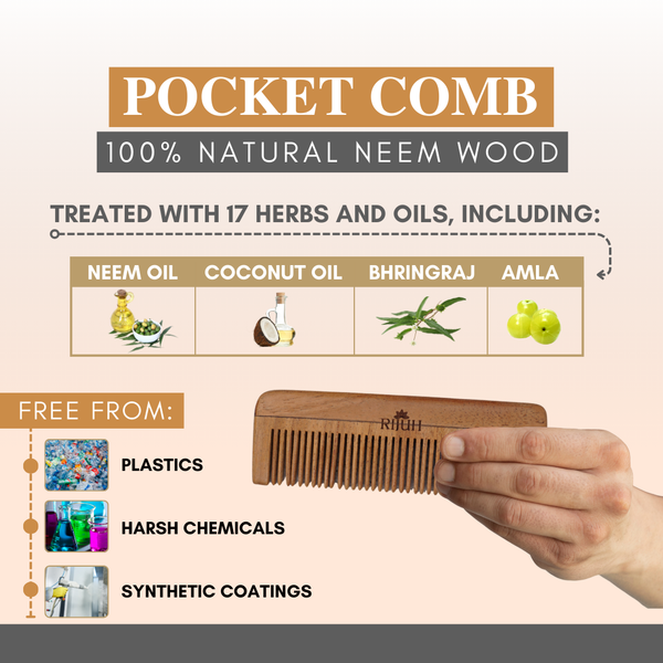 Kacchi Neem Wooden Pocket Comb