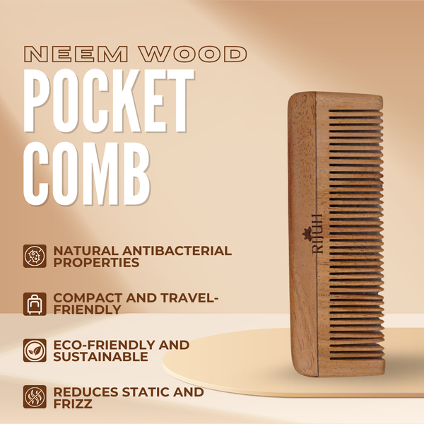 Kacchi Neem Wooden Pocket Comb