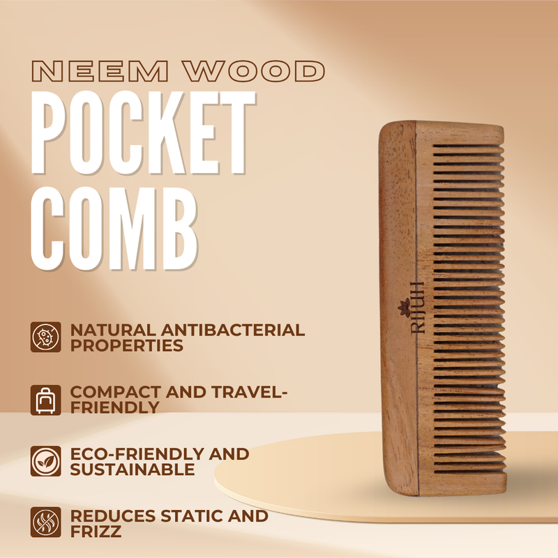 Kacchi Neem Wooden Pocket Comb