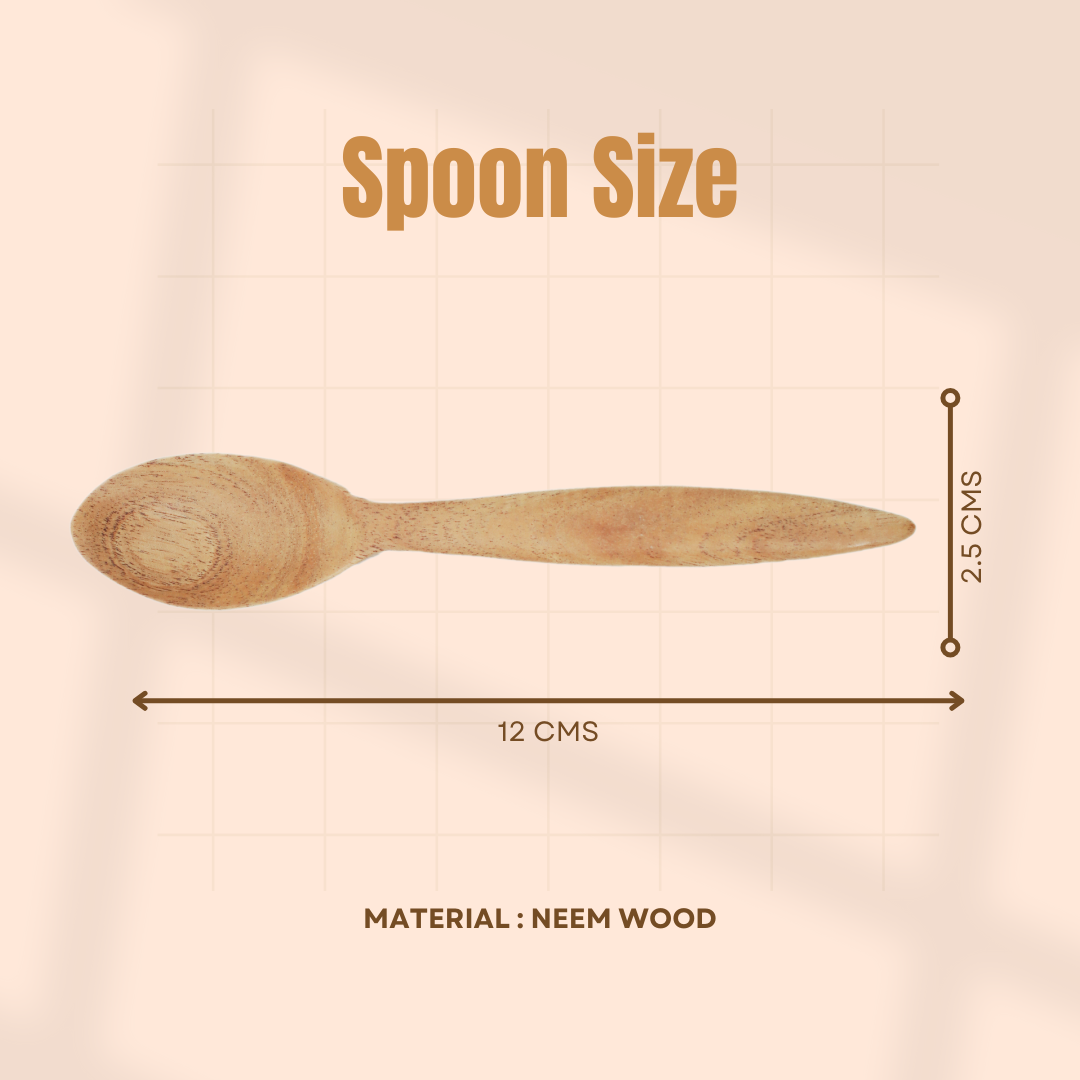 Rijuh Wooden Spoon | Made with Neem wood | Best for scooping and serving