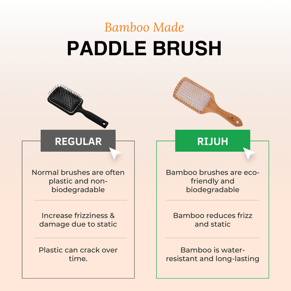 Bamboo Wood Paddle Hair Brush