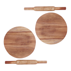 Siris Wood Chakla Belan | Handcrafted | Non-Slip Rolling Board | Smooth & Durable | Best for Rotis, Parathas & Baking