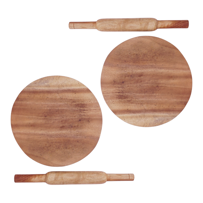 Siris Wood Chakla Belan | Handcrafted | Non-Slip Rolling Board | Smooth & Durable | Best for Rotis, Parathas & Baking