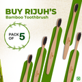 Rijuh Eco-Friendly Bamboo Toothbrush - Pack of 5