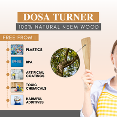 Wooden Dosa Turner | Made with Neem wood | Compact | Non stick
