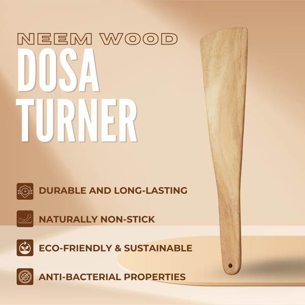 Wooden Dosa Turner | Made with Neem wood | Compact | Non stick