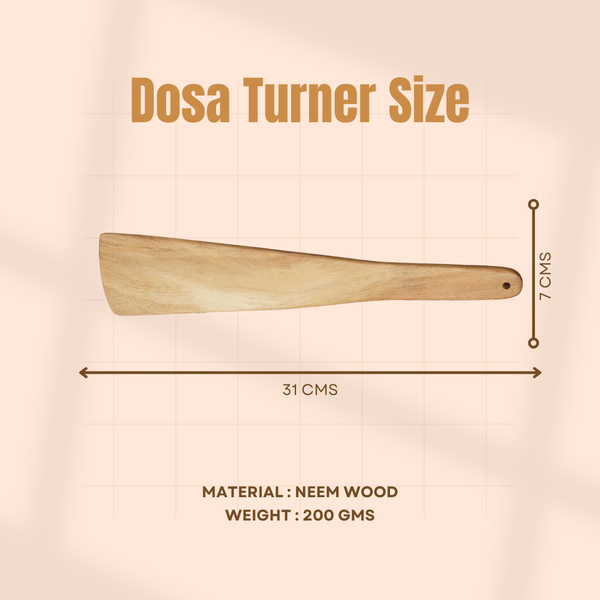 Wooden Dosa Turner | Made with Neem wood | Compact | Non stick