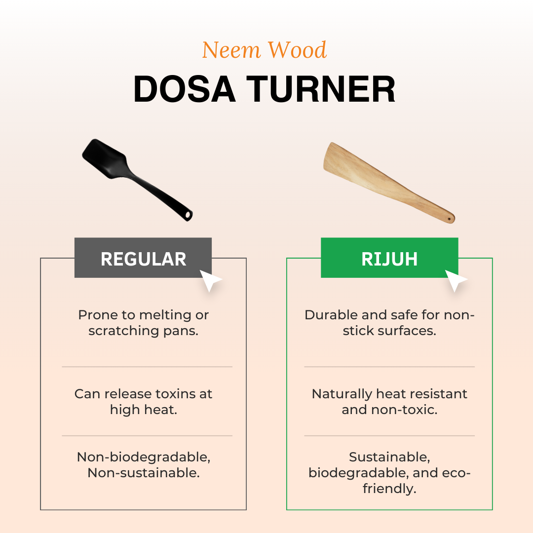 Wooden Dosa Turner | Made with Neem wood | Compact | Non stick