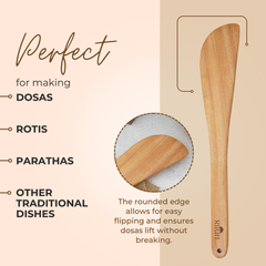 Wooden Half Flip | Made with Neem wood | Compact | Non stick
