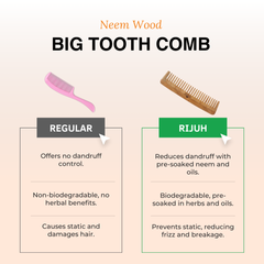 Kacchi Neem Wooden Big Tooth Comb