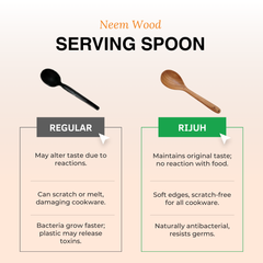 Wooden Serving Spoon | Made with Neem wood | Compact | Non stick | Best for serving & mixing