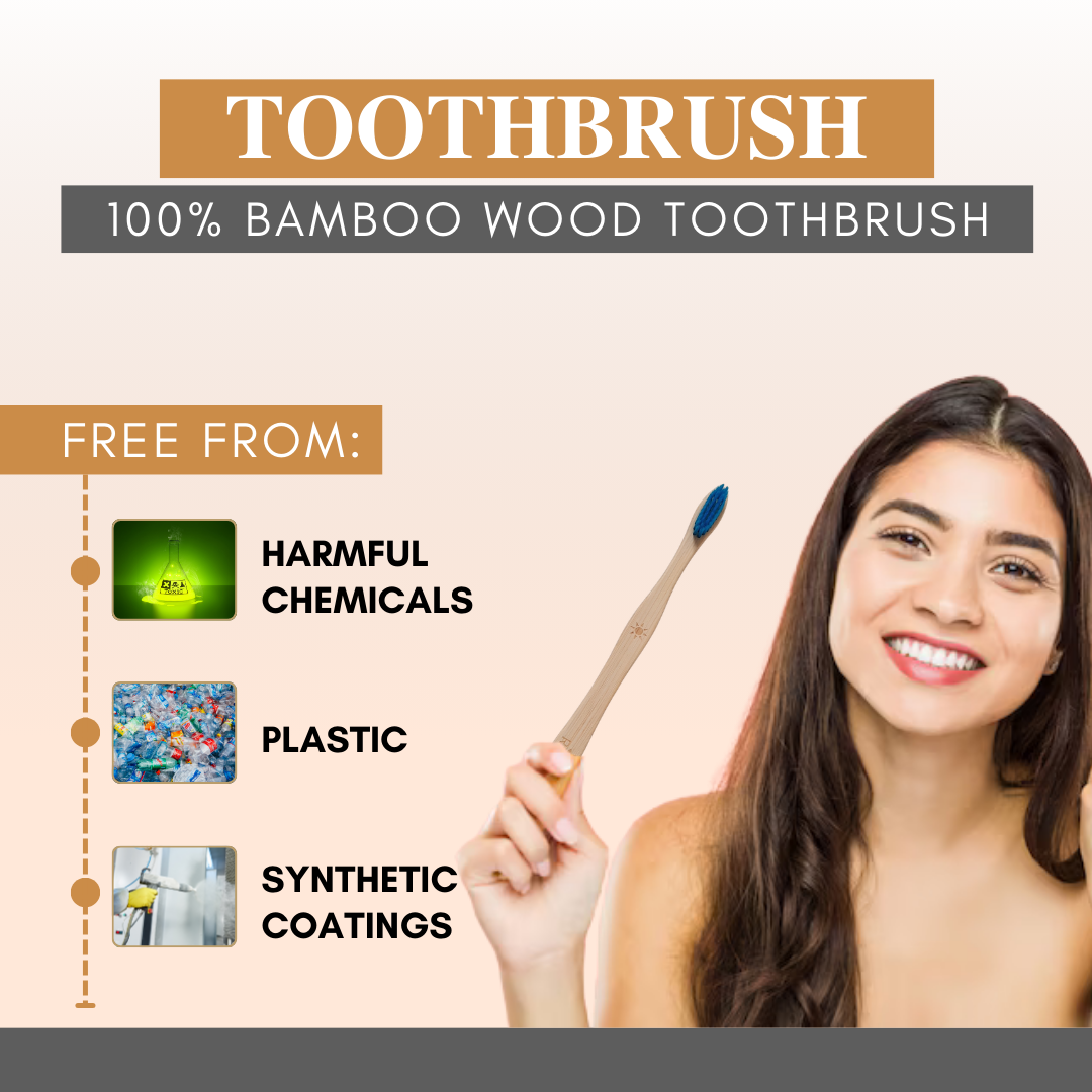 Rijuh Eco-Friendly Bamboo Toothbrush - Pack of 5