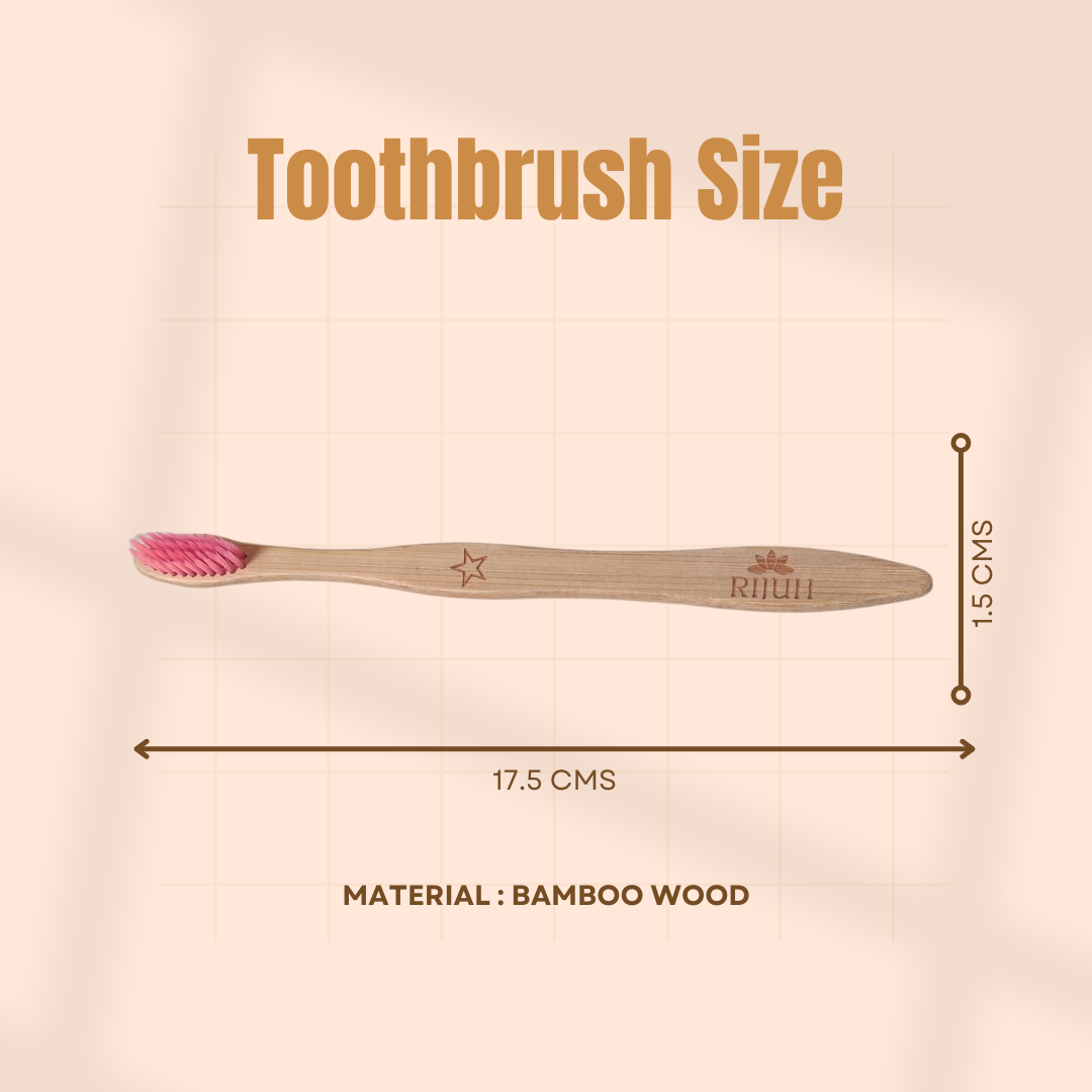 Rijuh Eco-Friendly Bamboo Toothbrush - Pack of 5