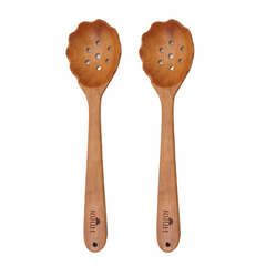 Wooden Jali Spoon | Made with Neem wood | Compact | Non stick | Best for frying, serving & mixing